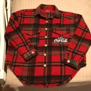Coca Cola Red and Black Checkered Utility Jacket
